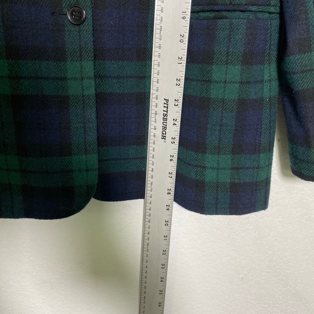 Vintage White Stag Women's Wool Blend Plaid Blazer Jacket Velvet Collar Size 6 - Picture 5 of 8